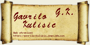Gavrilo Kulišić vizit kartica